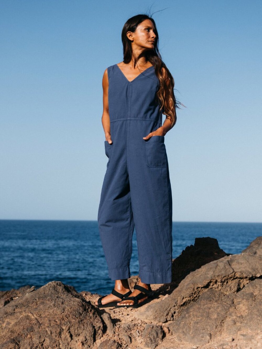 LIKE NEW Finisterre Morva Hemp Jumpsuit Size US 6